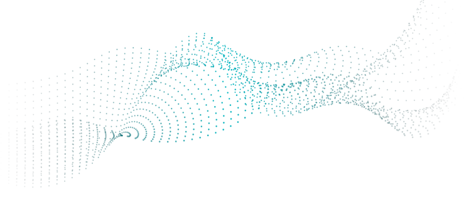Fluxo de dados em partículas azuis representando tecnologia e inteligência de dados
